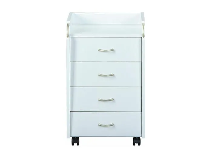 Prosar Kommode Rollcontainer, 4 Schubladen, weiss.