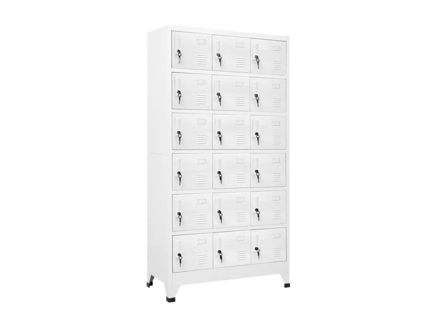 Schließfachschrank mit 18 Fächern Metall 90x40x180 cm