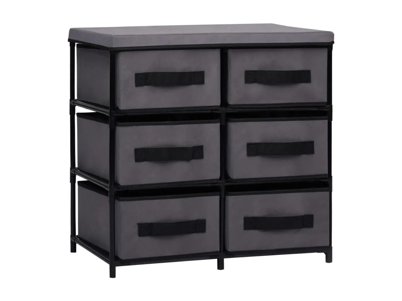 Schrank mit 6 Schubladen 55×29×55 cm Grau Stahl