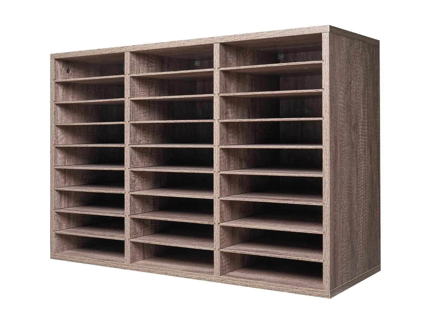 Schreibtisch-Organizer, SucceBuy Buch-Organizer aus Holz mit 27 Fächern, Herausnehmbare Regale, Schwarz – Grau