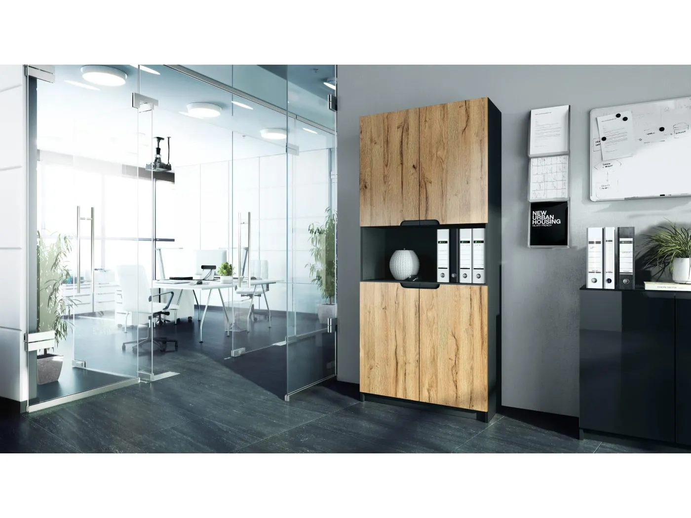 BÜROSCHRANK Logan Fronten in Eiche Natur