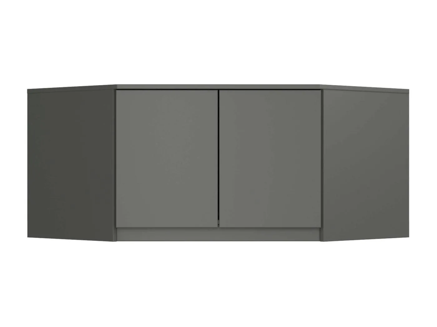 Schrankaufsatz S100 Graphitgrau 100 cm 2 Türen 3 Regalböden B100xH55xT50 cm