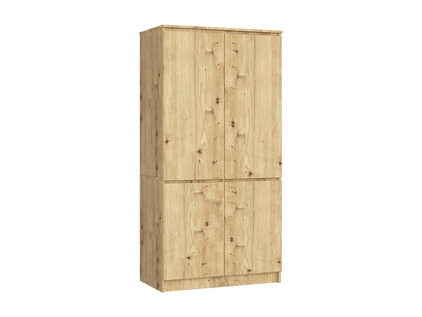 Kleiderschrank AKORD S90 Eiche Artisan 90 cm 4 Türen 4 Regalböden B90xH180xT51 cm