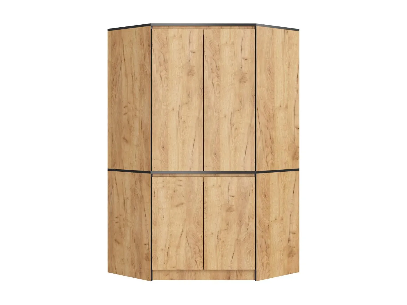 Kleiderschrank Craft Eiche 100 cm 4 Türen 6 Regalböden B100xH180xT50 cm