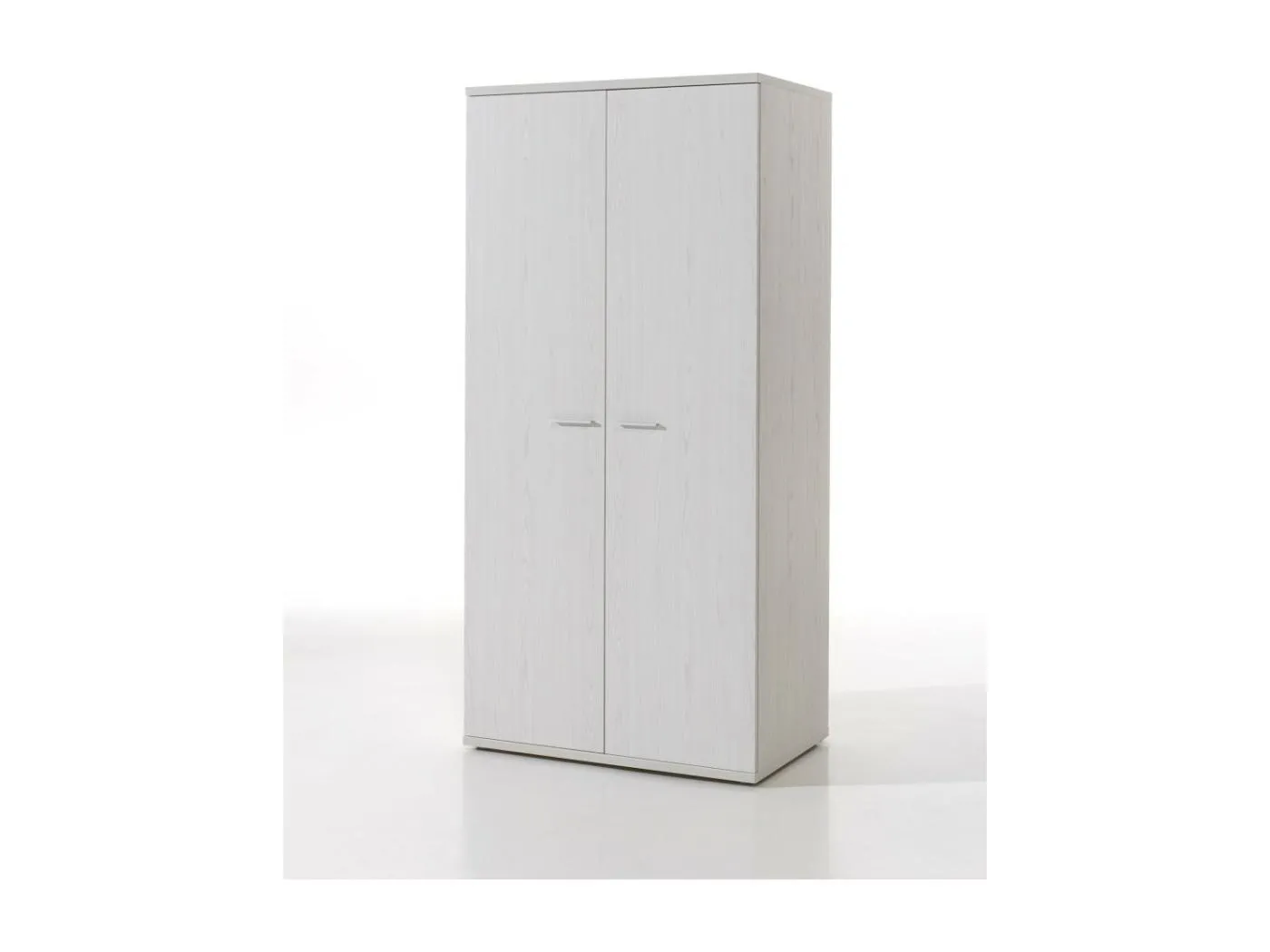 Robuster Kinderschrank mit 2 Flügeltüren aus der Kollektion OLVENA in Weiß mit Holzeffekt