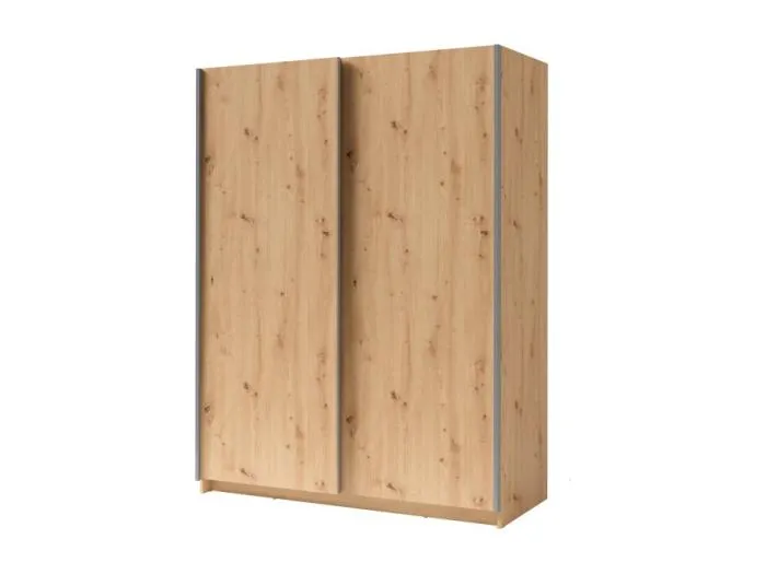 Kleiderschrank mit 2 Schiebetüren - Kollektion GOZU - Farbe Eichenoptik - 180 x 198 x 62 cm