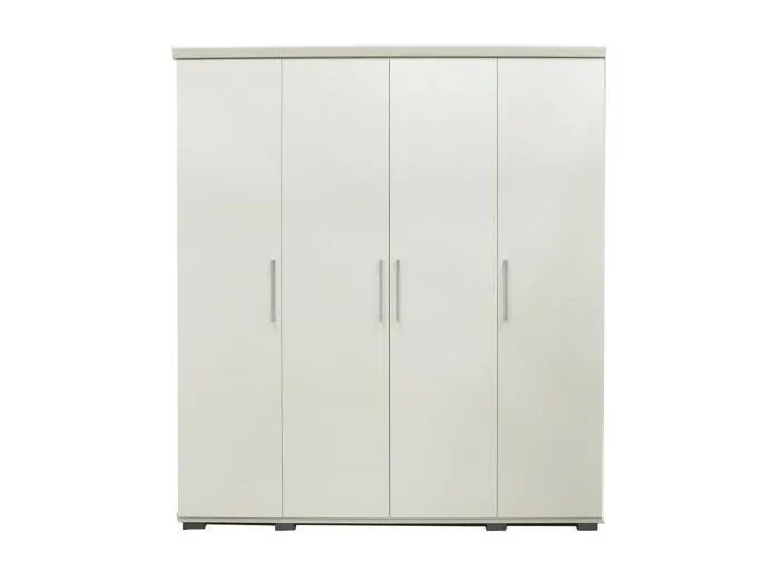 Kleiderschrank, Garderobe, Kollektion TOM, 4 Türen 160 cm, eingebaute Kleiderstange, Farbe Weiß