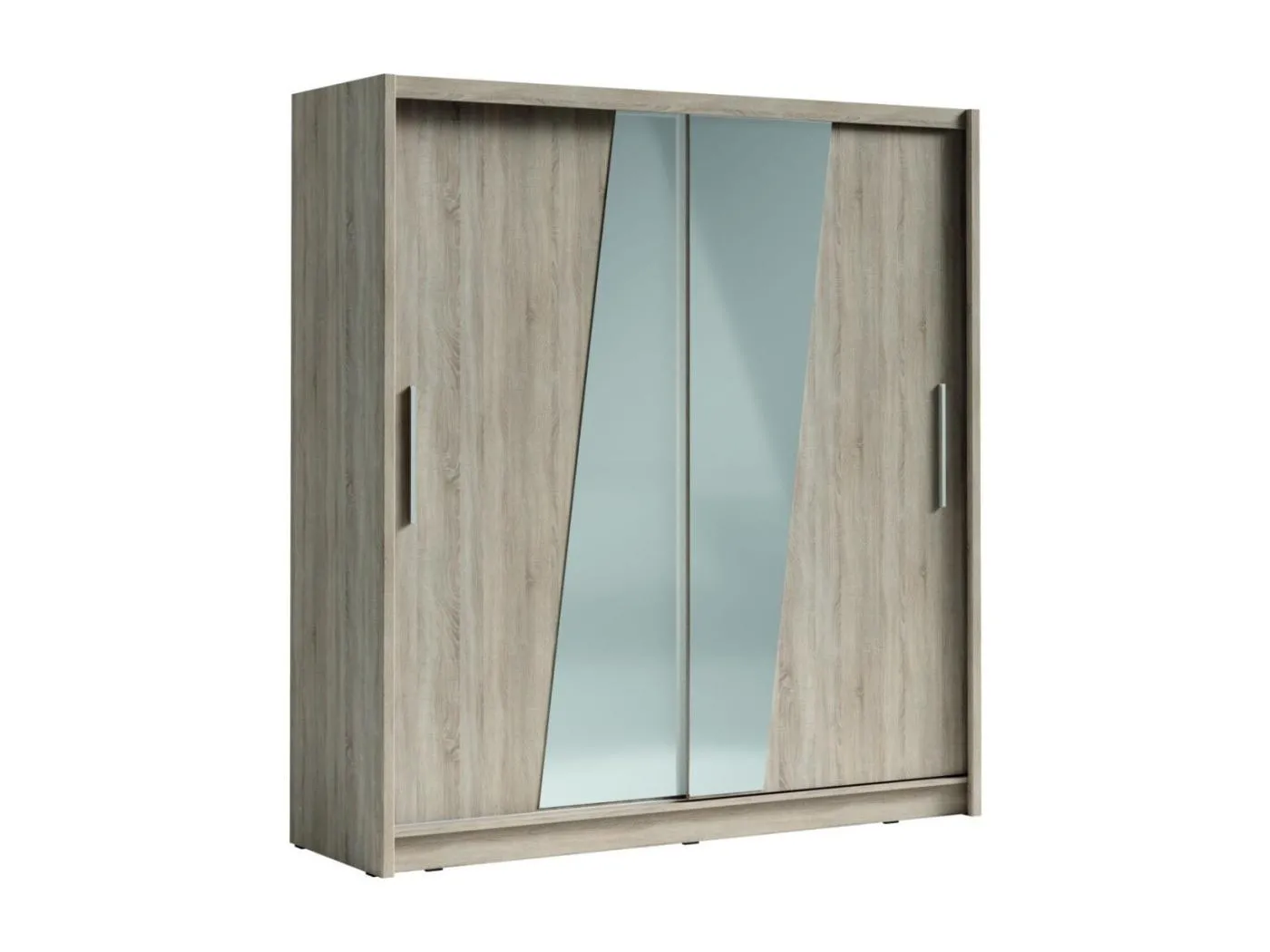 Schwebetürenschrank mit schrägem Spiegel 205 cm - Sonoma-Eiche - Kollektion BAHIA