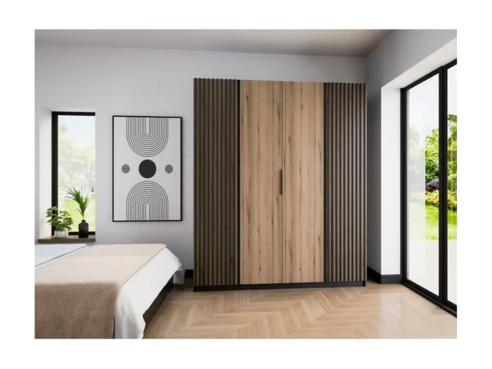 DREHTÜRENSCHRANK Kaya 200/62/239 4-Türig mit Lamellen