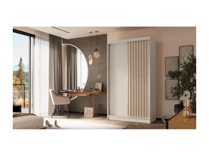 SCHWEBETÜRENSCHRANK Helios 120/216/61 kaschmir mit Schubladeneinsätze