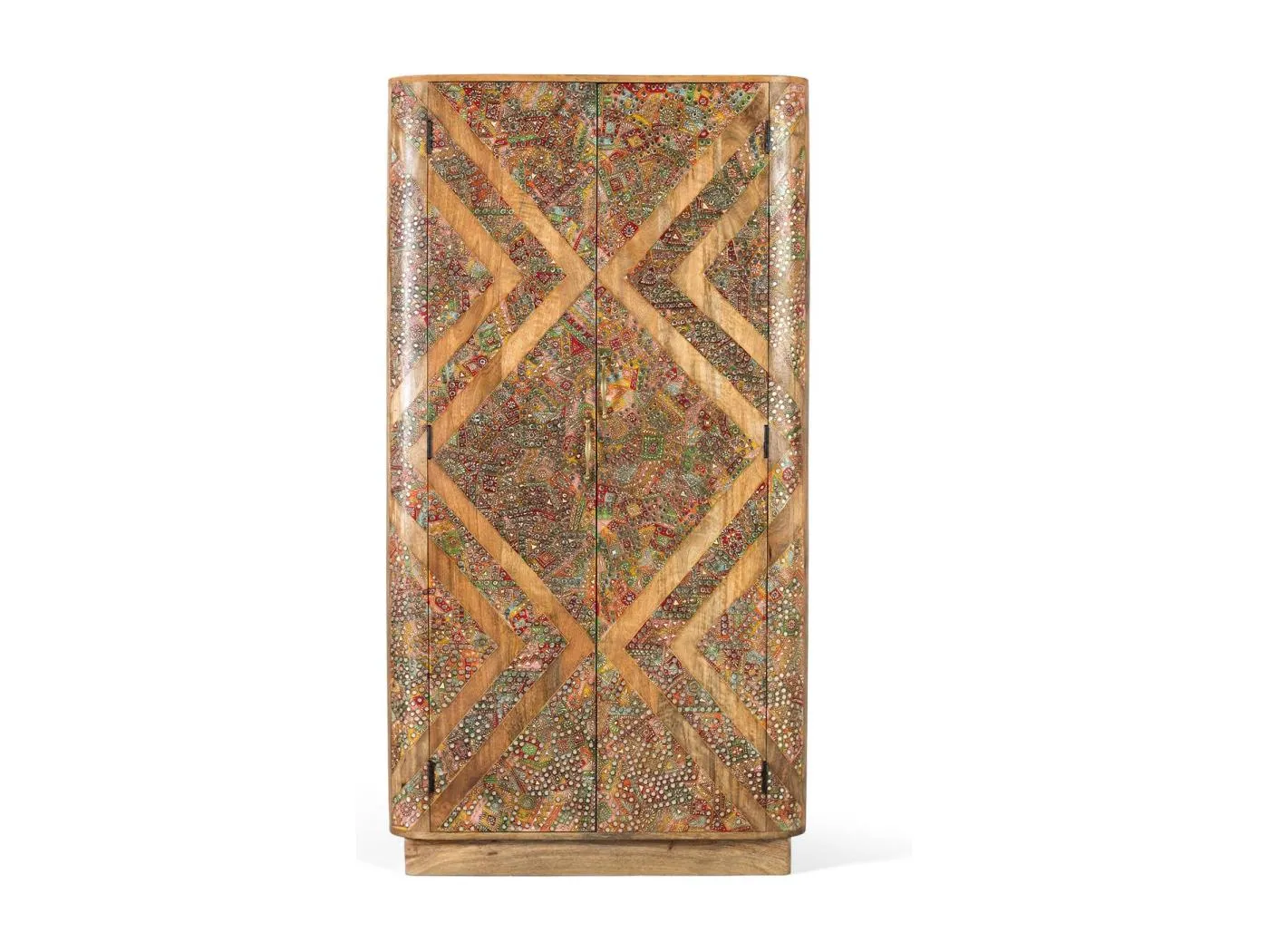 Kleiderschrank aus massivem Mangoholz mit zwei Türen 170 cm