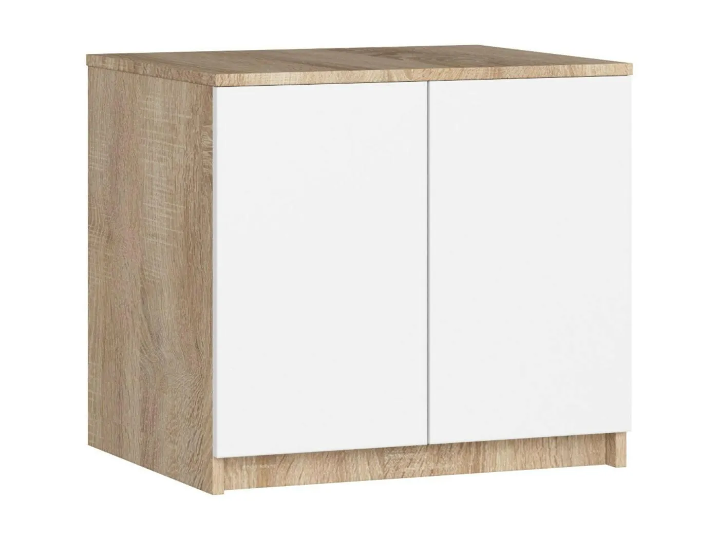 Schrankaufsatz für Kleiderschrank AKORD S60 Sonoma-Eiche 60 cm 2 Türen 2 Ebenen Front Weiß B60 x H55 x T51 cm