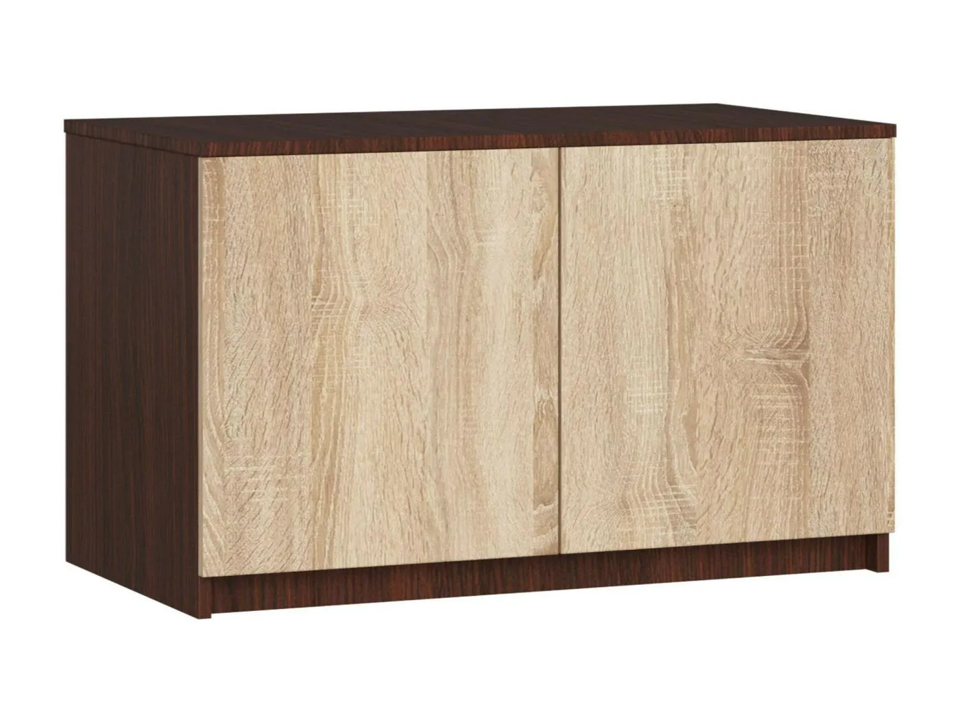 Schrankaufsatz für Kleiderschrank AKORD S90 Wenge 90 cm 2 Türen 2 Ebenen Front Sonoma-Eiche B90 x H55 x T51 cm
