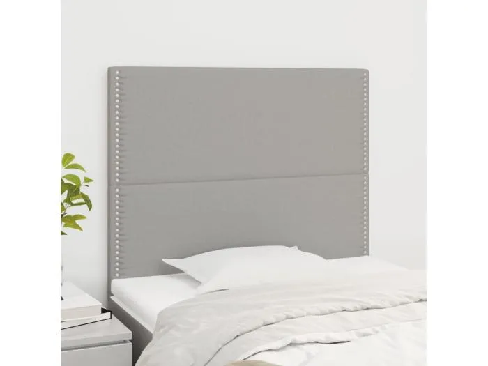 2er Kopfteil für Bett | Bett-Kopfteile Hellgrau 90x5x78/88 cm Stoff -MN255795