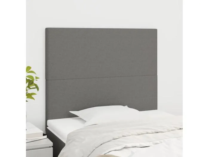 2er Kopfteil für Bett | Bett-Kopfteile Dunkelgrau 100x5x78/88 cm Stoff -MN360371