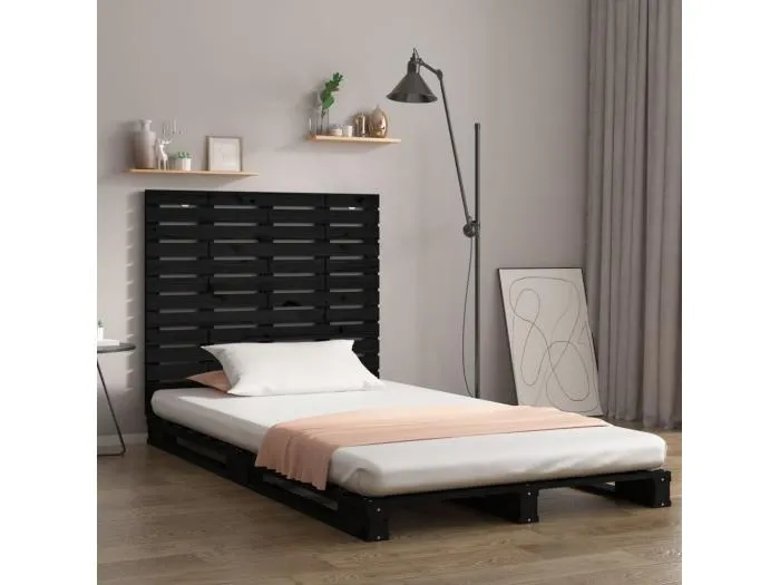 Wand-Kopfteil für Bett | Bett-Kopfteil Schwarz 81x3x91,5 cm Massivholz Kiefer -MN807147