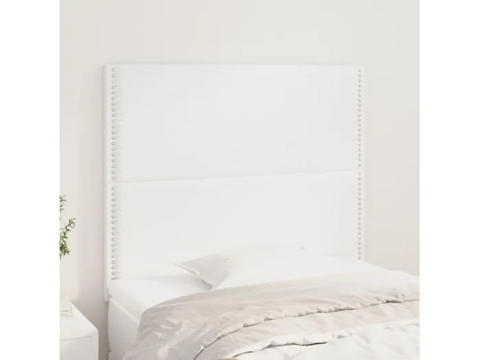 2er Kopfteil für Bett | Bett-Kopfteile Weiß 100x5x78/88 cm Kunstleder -MN436366