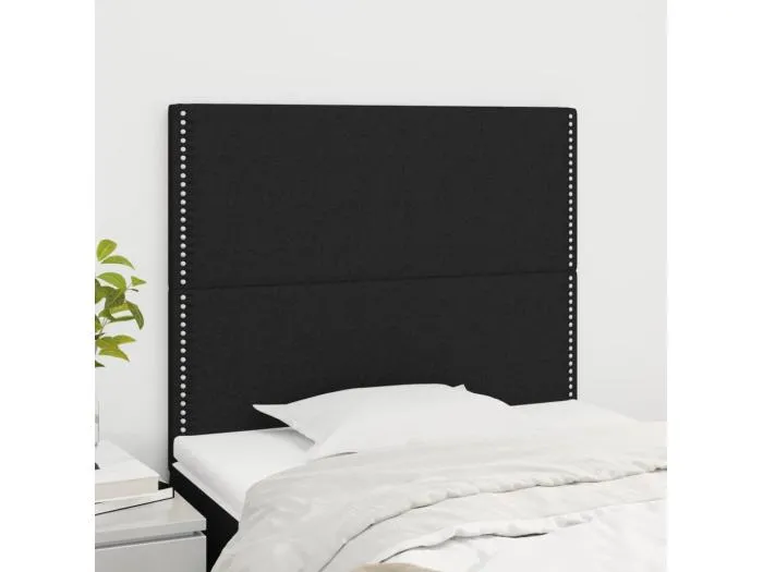 2er Kopfteil für Bett | Bett-Kopfteile Schwarz 90x5x78/88 cm Stoff -MN581136