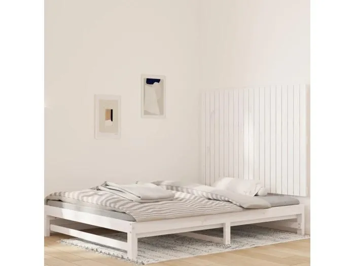Wand-Kopfteil für Bett | Bett-Kopfteil Weiß 127,5x3x90 cm Massivholz Kiefer -MN128543