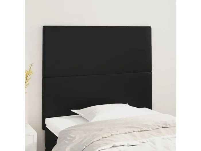 2er Kopfteil für Bett | Bett-Kopfteile Schwarz 100x5x78/88 cm Kunstleder -MN866368