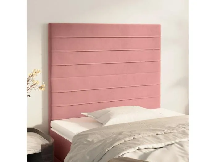 2er Kopfteil für Bett | Bett-Kopfteile Rosa 100x5x78/88 cm Samt -MN989843