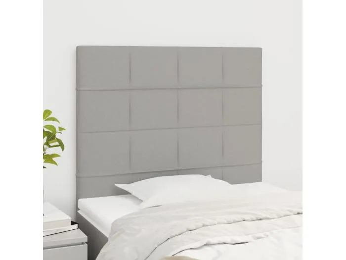 2er Kopfteil für Bett | Bett-Kopfteile Hellgrau 90x5x78/88 cm Stoff -MN430739