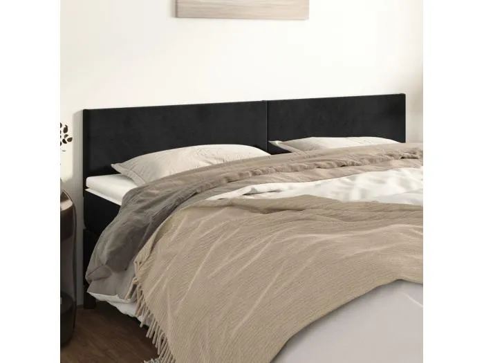 2er Kopfteil für Bett | Bett-Kopfteile Schwarz 100x5x78/88 cm Samt -MN523457