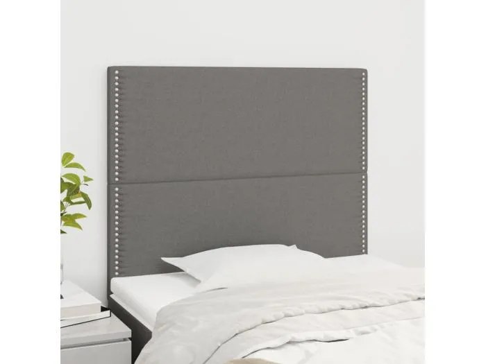 2er Kopfteil für Bett | Bett-Kopfteile Dunkelgrau 80x5x78/88 cm Stoff -MN623378