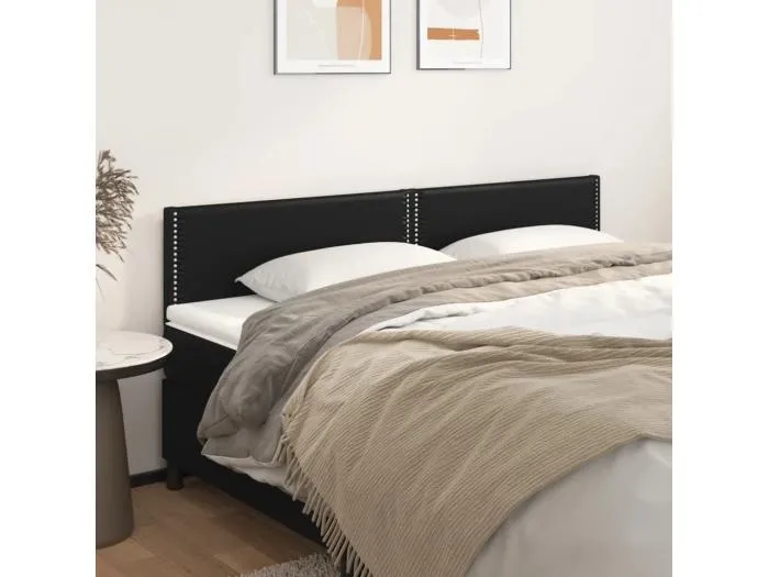 2er Kopfteil für Bett | Bett-Kopfteile Schwarz 100x5x78/88 cm Kunstleder -MN512484