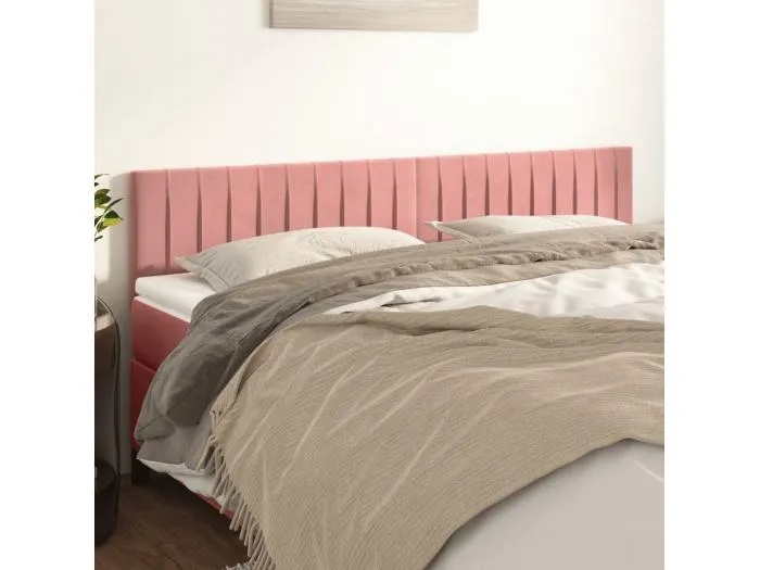 2er Kopfteil für Bett | Bett-Kopfteile Rosa 90x5x78/88 cm Samt -MN532894