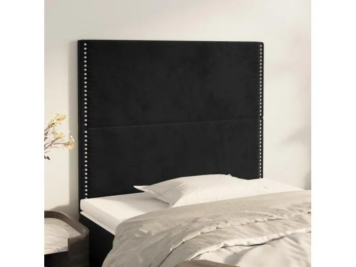 2er Kopfteil für Bett | Bett-Kopfteile Schwarz 90x5x78/88 cm Samt -MN137027
