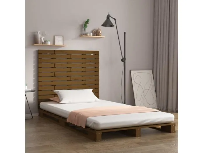 Wand-Kopfteil für Bett | Bett-Kopfteil Honigbraun 96x3x91,5 cm Massivholz Kiefer -MN297919