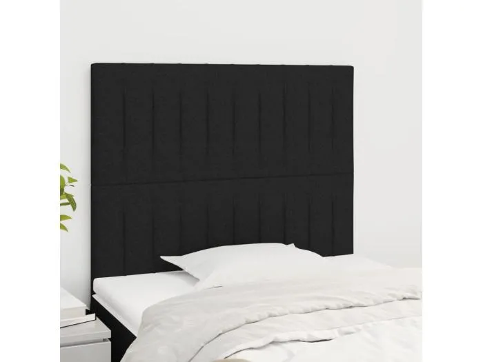 2er Kopfteil für Bett | Bett-Kopfteile Schwarz 80x5x78/88 cm Stoff -MN597811