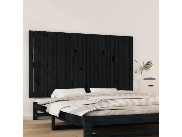 Wand-Kopfteil für Bett | Bett-Kopfteil Schwarz 159,5x3x90 cm Massivholz Kiefer -MN377783