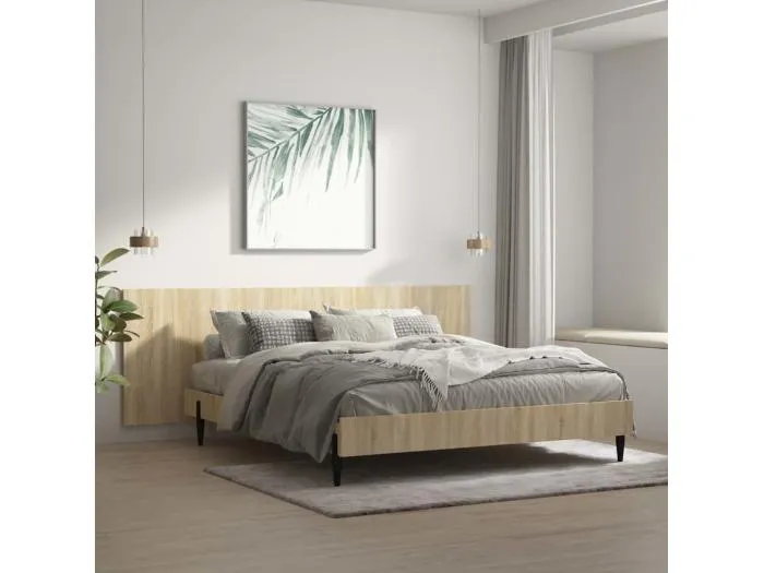 Wand-Kopfteil für Bett | Bett-Kopfteil Sonoma-Eiche 240x1,5x80 cm Holzwerkstoff -MN920816