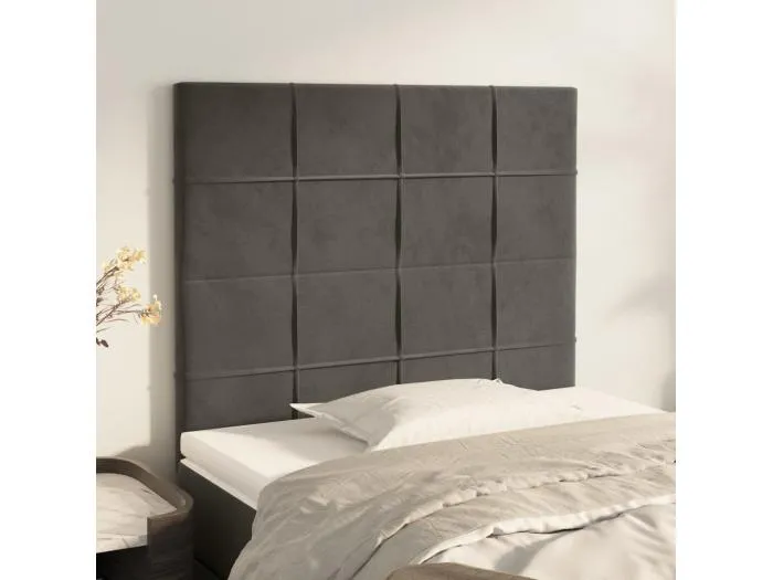 2er Kopfteil für Bett | Bett-Kopfteile Dunkelgrau 100x5x78/88 cm Samt -MN701716