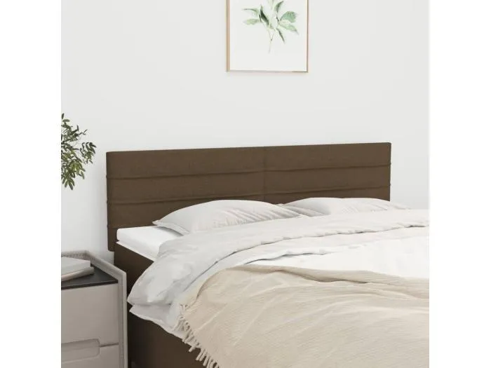 2er Kopfteil für Bett | Bett-Kopfteile Dunkelbraun 72x5x78/88 cm Stoff -MN175488