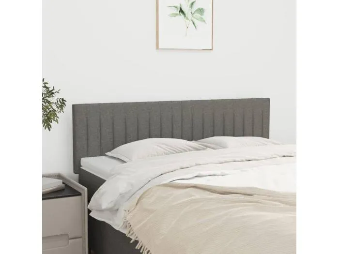 2er Kopfteil für Bett | Bett-Kopfteile Dunkelgrau 72x5x78/88 cm Stoff -MN742956
