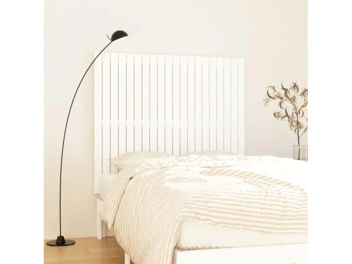 Wand-Kopfteil für Bett | Bett-Kopfteil Weiß 127,5x3x110 cm Massivholz Kiefer -MN680030