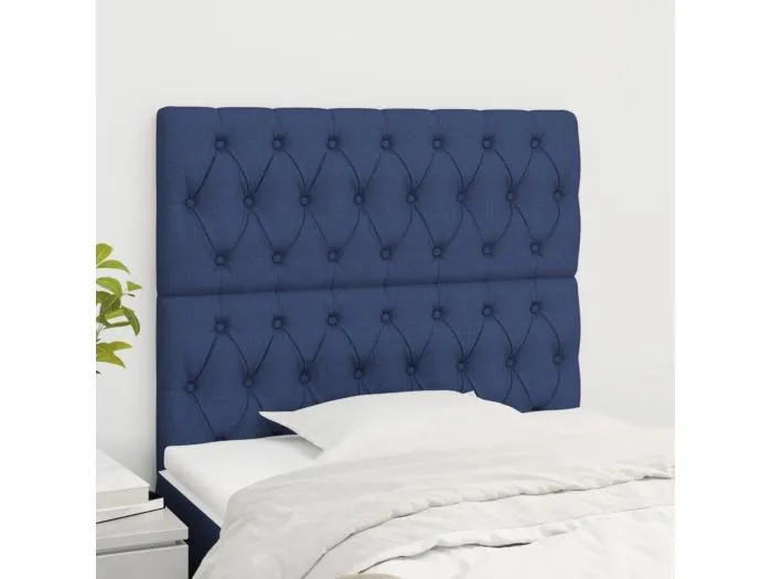 2er Kopfteil für Bett | Bett-Kopfteile Blau 90x7x78/88 cm Stoff -MN570549