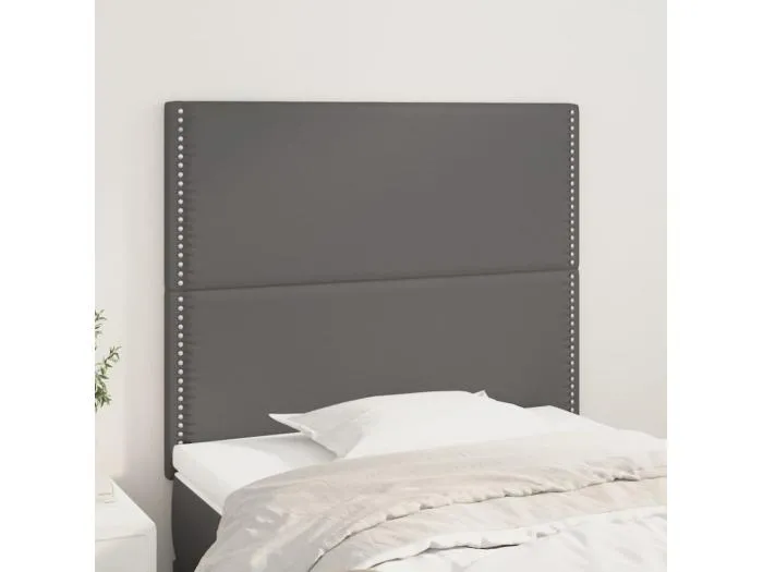 2er Kopfteil für Bett | Bett-Kopfteile Grau 100x5x78/88 cm Kunstleder -MN544738