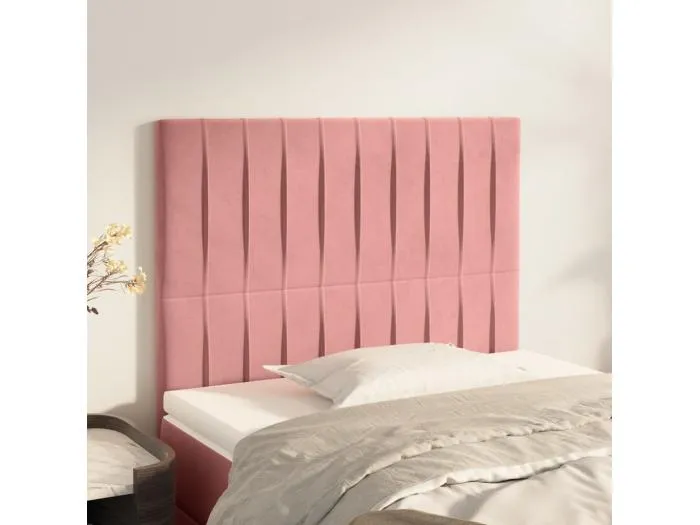 2er Kopfteil für Bett | Bett-Kopfteile Rosa 90x5x78/88 cm Samt -MN179641