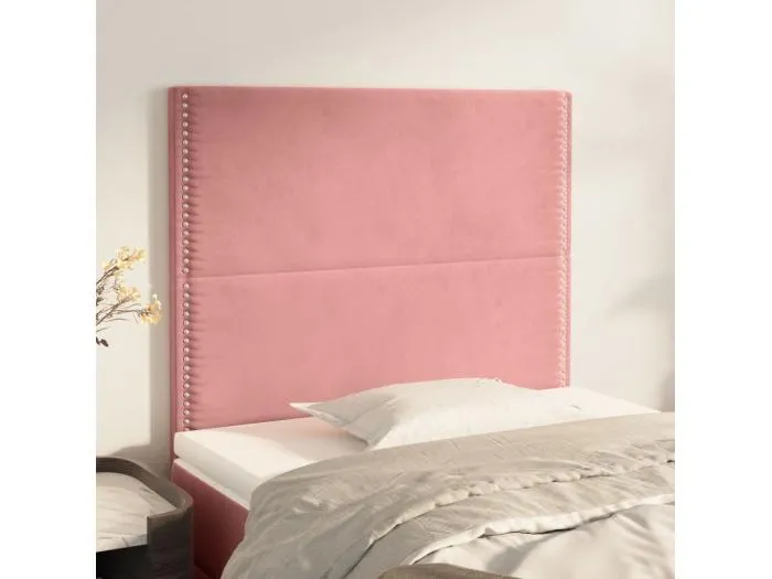 2er Kopfteil für Bett | Bett-Kopfteile Rosa 100x5x78/88 cm Samt -MN519219