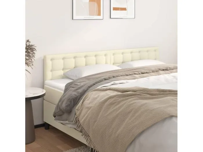 2er Kopfteil für Bett | Bett-Kopfteile Creme 90x5x78/88 cm Kunstleder -MN101842