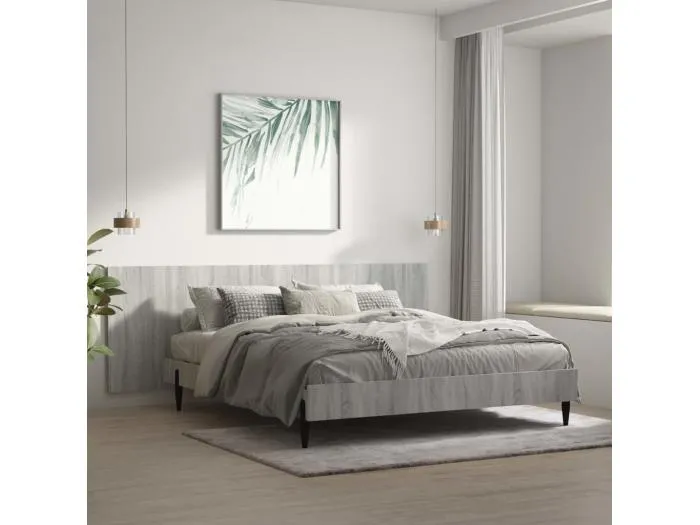 Wand Kopfteil für Bett | Bett-Kopfteil Grau Sonoma 240x1,5x80 cm Holzwerkstoff -MN773154