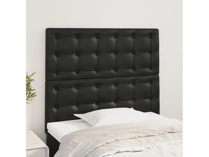 2er Kopfteil für Bett | Bett-Kopfteile Schwarz 90x5x78/88 cm Kunstleder -MN510401