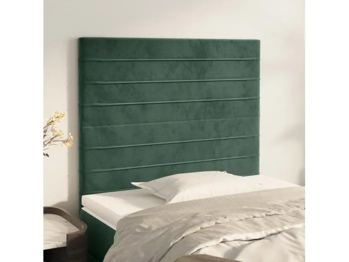 2er Kopfteil für Bett | Bett-Kopfteile Dunkelgrün 100x5x78/88 cm Samt -MN567952