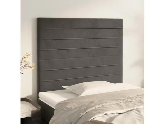 2er Kopfteil für Bett | Bett-Kopfteile Dunkelgrau 80x5x78/88 cm Samt -MN232684