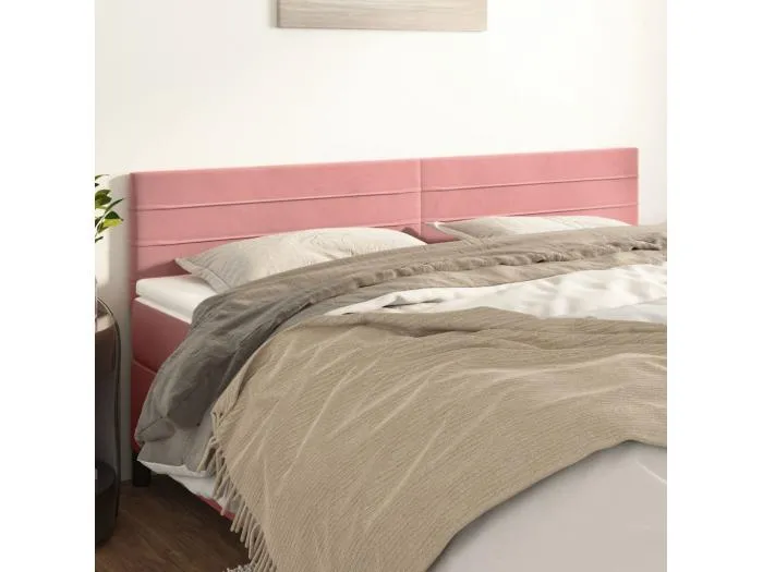 2er Kopfteil für Bett | Bett-Kopfteile Rosa 90x5x78/88 cm Samt -MN627912