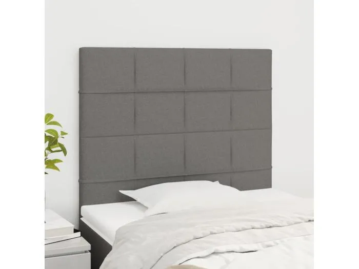 2er Kopfteil für Bett | Bett-Kopfteile Dunkelgrau 80x5x78/88 cm Stoff -MN445071